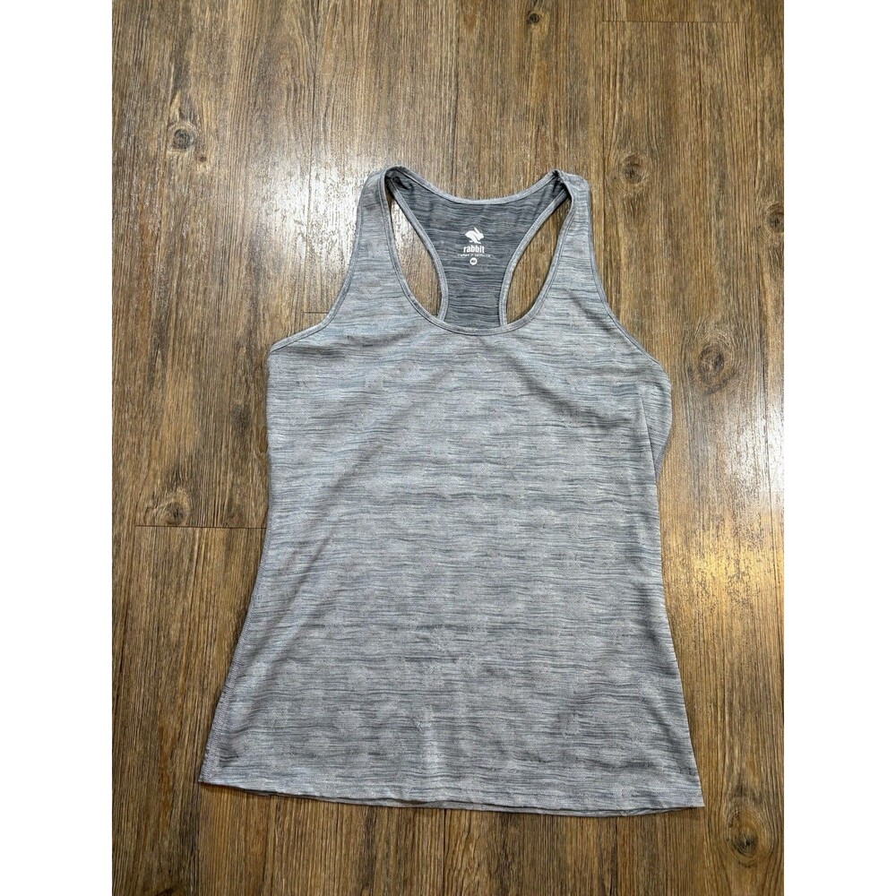 Rabbit Tank Top Womens Medium Gray Racerback Running Athletic Workout Gym